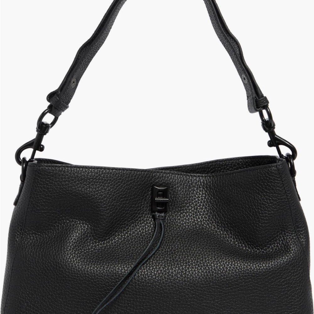 Rebecca Minkoff Black Pebbled Leather Shoulder Bag